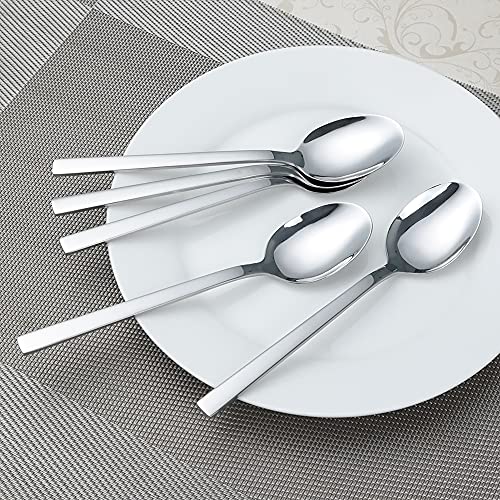 Utiao 12 Pieces Dessert Spoons, Stainless Steel Small Spoon Set, F #TOP5