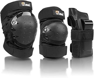 JBM Knee Pads Elbow Pads Wrist Guards for Kids Adults Inline Roller Skating Skateboarding Scooters Age 12+