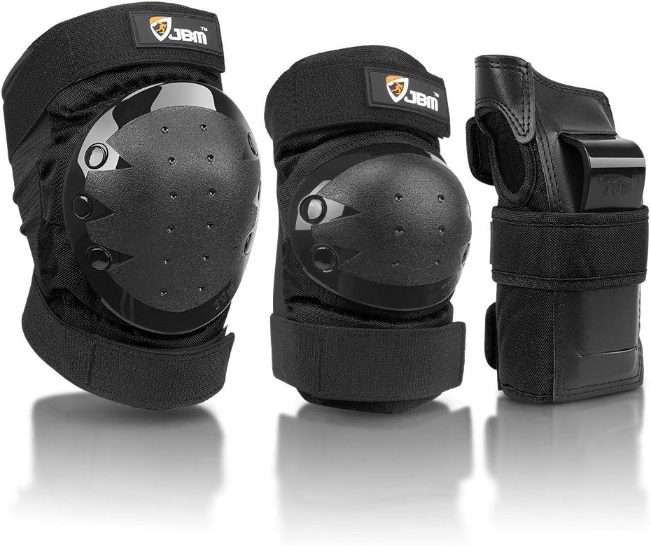 JBM Adult & Kids Knee Pads Elbow Pads and Wrist Guards for Inline Skating, Roller Skating, Skateboarding, Scootering