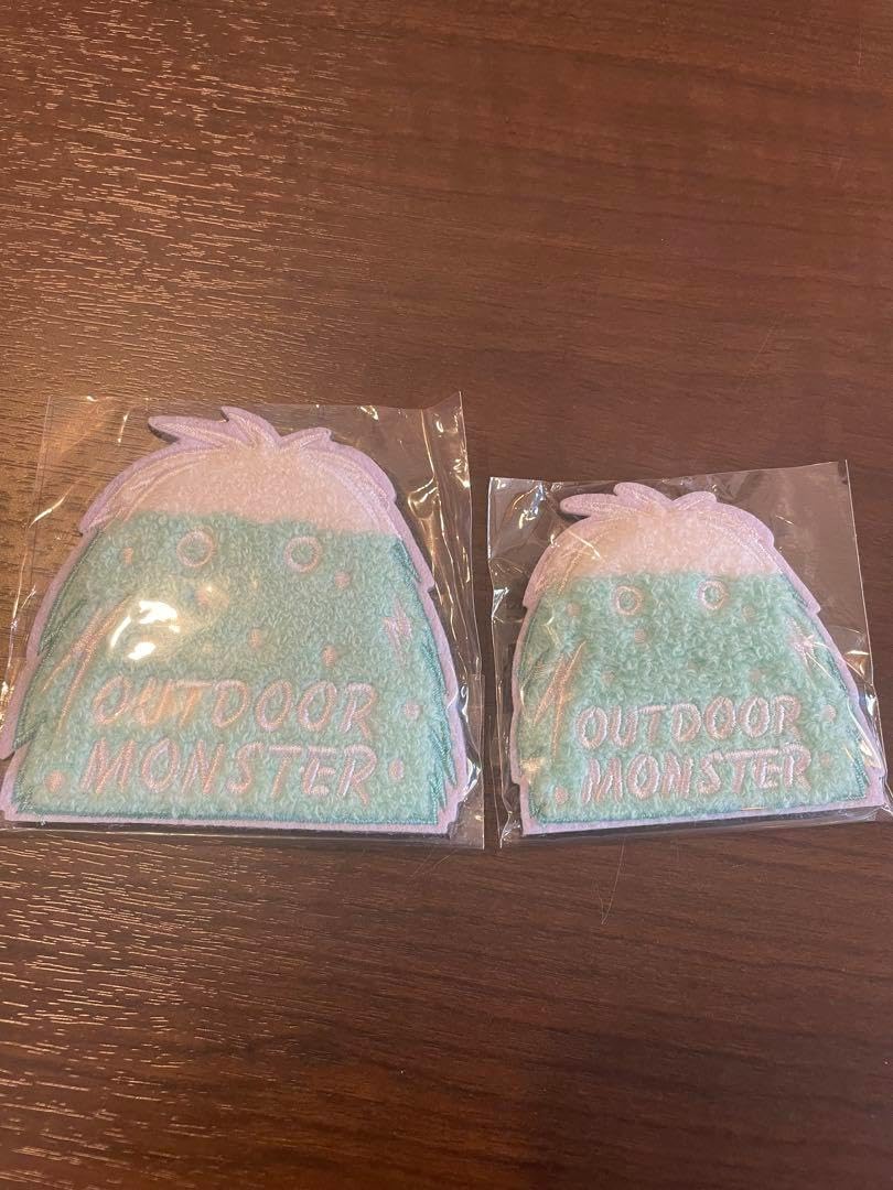 HYGGELIG アウトドアモンスター 起毛ワッペン ラムネ 大 小 セット