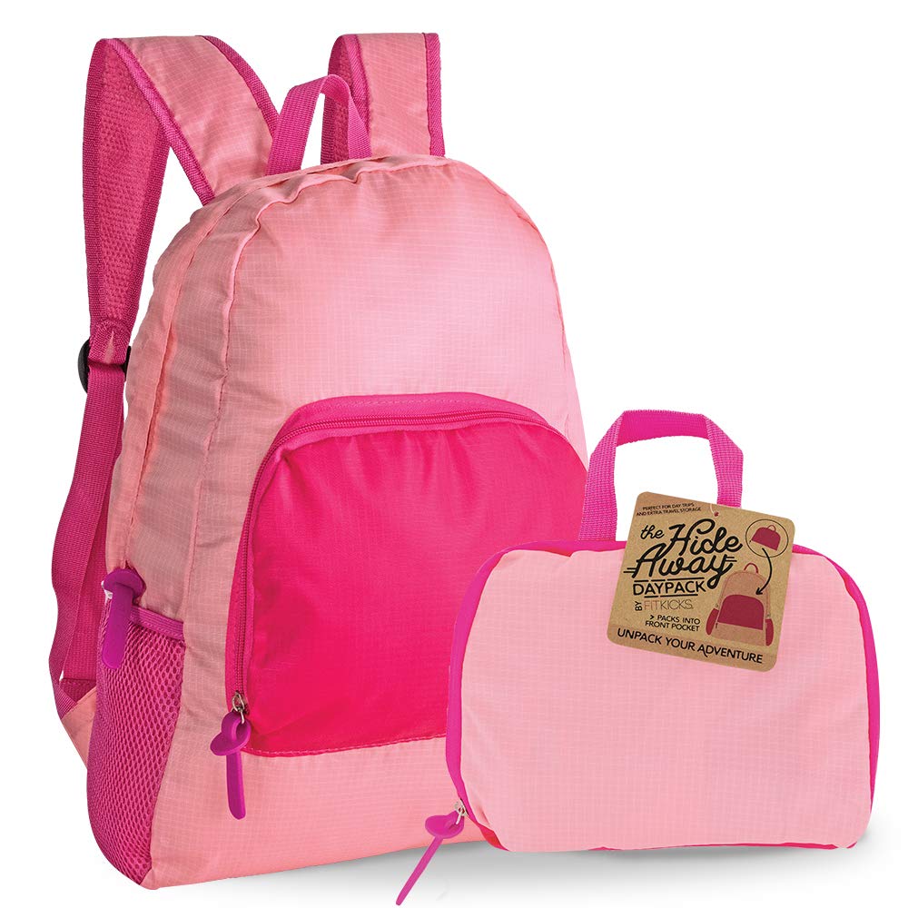 FitkicksThe Hideaway Active Lifestyle Daypack Everyday Foldable Packable Backpack