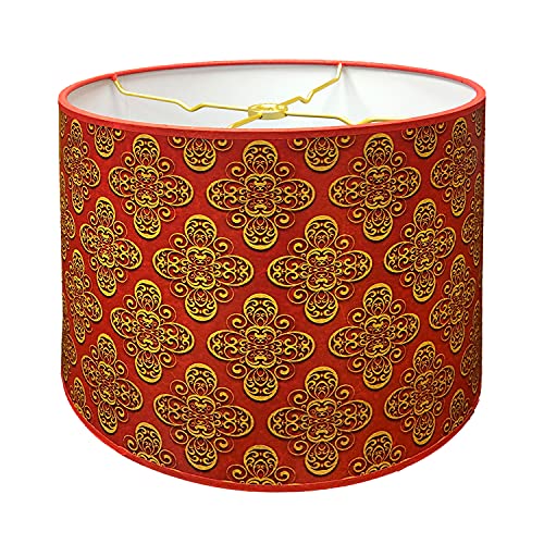Royal Designs, Inc. Trendy Decorative Handmade Drum Shade, Made in USA, 10in, HBC-8062-10, Guilded Flower