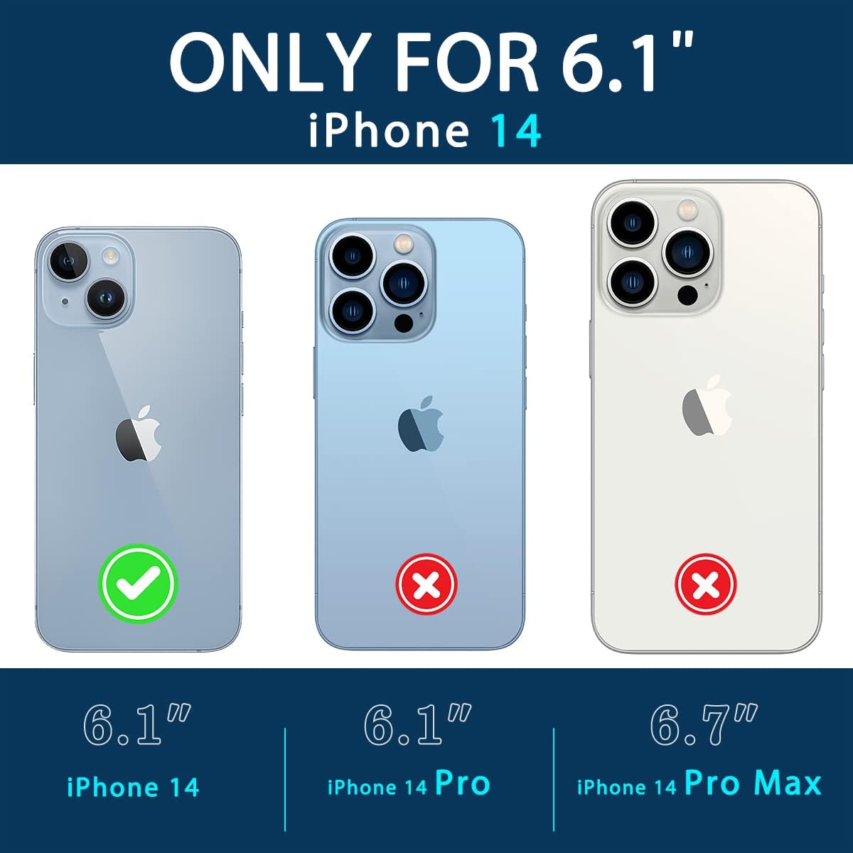 Petocase for iPhone 14 Case/iPhone 13 Wallet Case,Card Holder Slot Ultra Bling Slim Clear Flexible TPU Soft Silicone Protective Phone Case Cover for Apple iPhone 13/14 Light Blue - Image 3