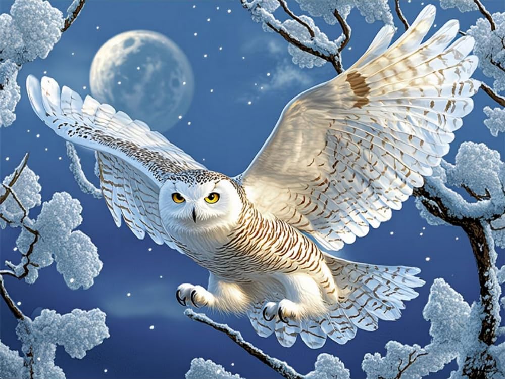 WELIWE Cross-Stitch Kits for Adults Beginners 11CT Stamped Embroidery Kits Hunting Eagle DIY Pre-Printed Canvas Art Home Decoration 40x50 cm