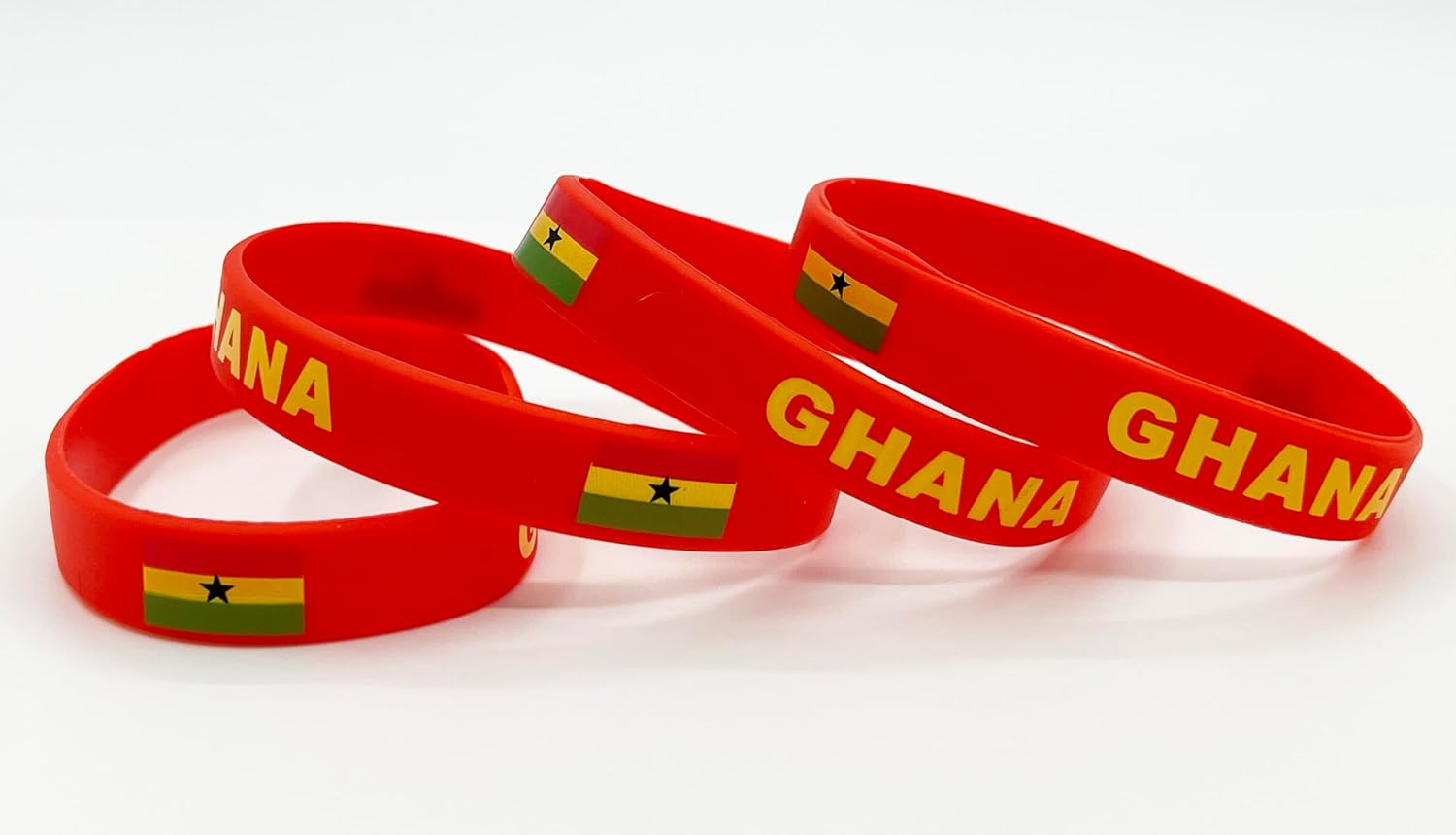 4 Pcs Ghana Ghanaian Country Flag Rubber Bracelets, National Flag Silicone Bracelet, Rubber Wristbands Patriotic Decorations Gift - Image 5