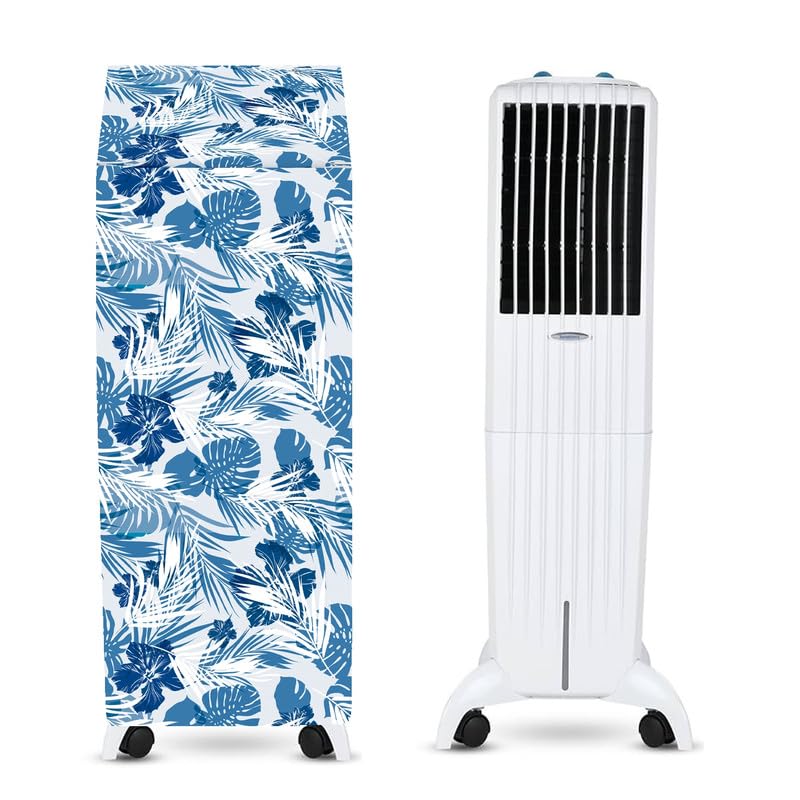 Image of Cooler Cover Compatible for Symphony Diet 35T 35-Litres Personal Air Cooler Waterproof, Dustproof, Size (HxWxD) 114X46X38 Cm, White Blue.