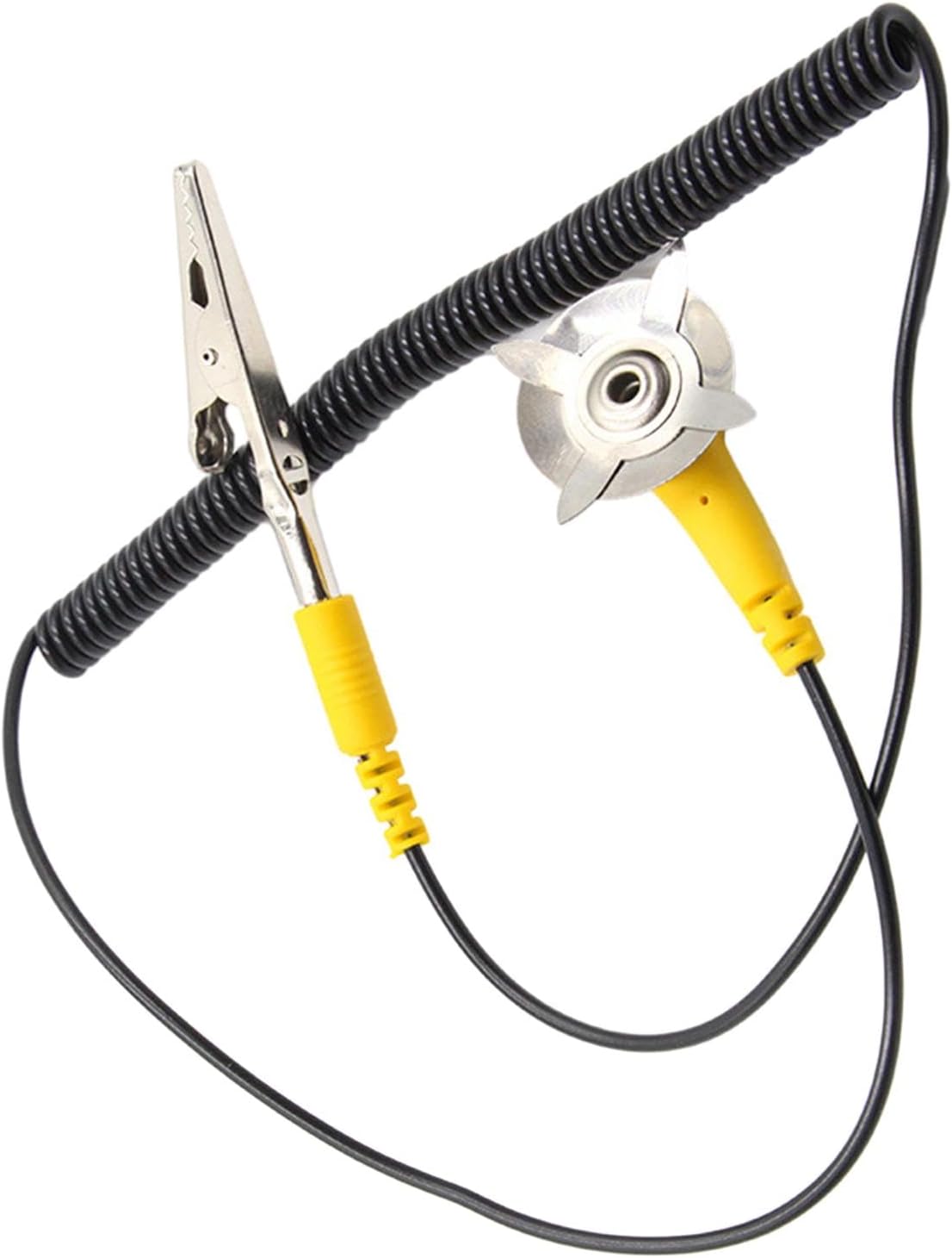Milageto Anti Static Grounding Wire ESD Grounding Cord 1.8M Anti Shock with Clip Claw Discharge Band for Factory Electronic Devices