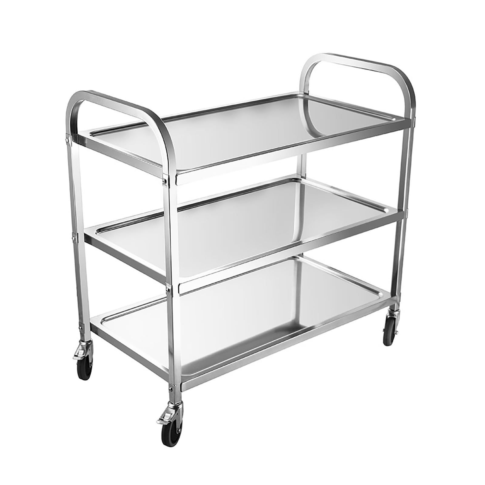 Carrito rodante de acero inoxidable con ruedas 360 para clinica y cocina