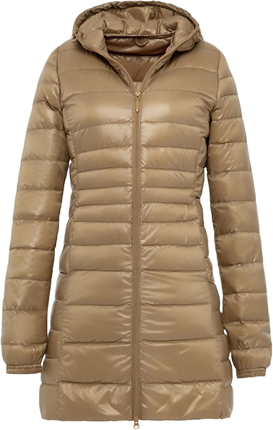 Hooded Puffer Coat Women Winter Packable Down Jacket Ultralight Long Down Outerwear Water-Resistant Puffer Parka Coat