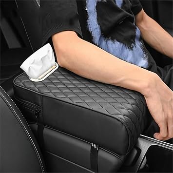 Car Armrest Covers for Skoda Roomster/Yeti/Yeti Outdoor 5L/5L Facelift 2006-2017, PU Leather Seat Box Pad Waterproof Anti SlipInterior Decor Auto Accessories Automotive Interior,A