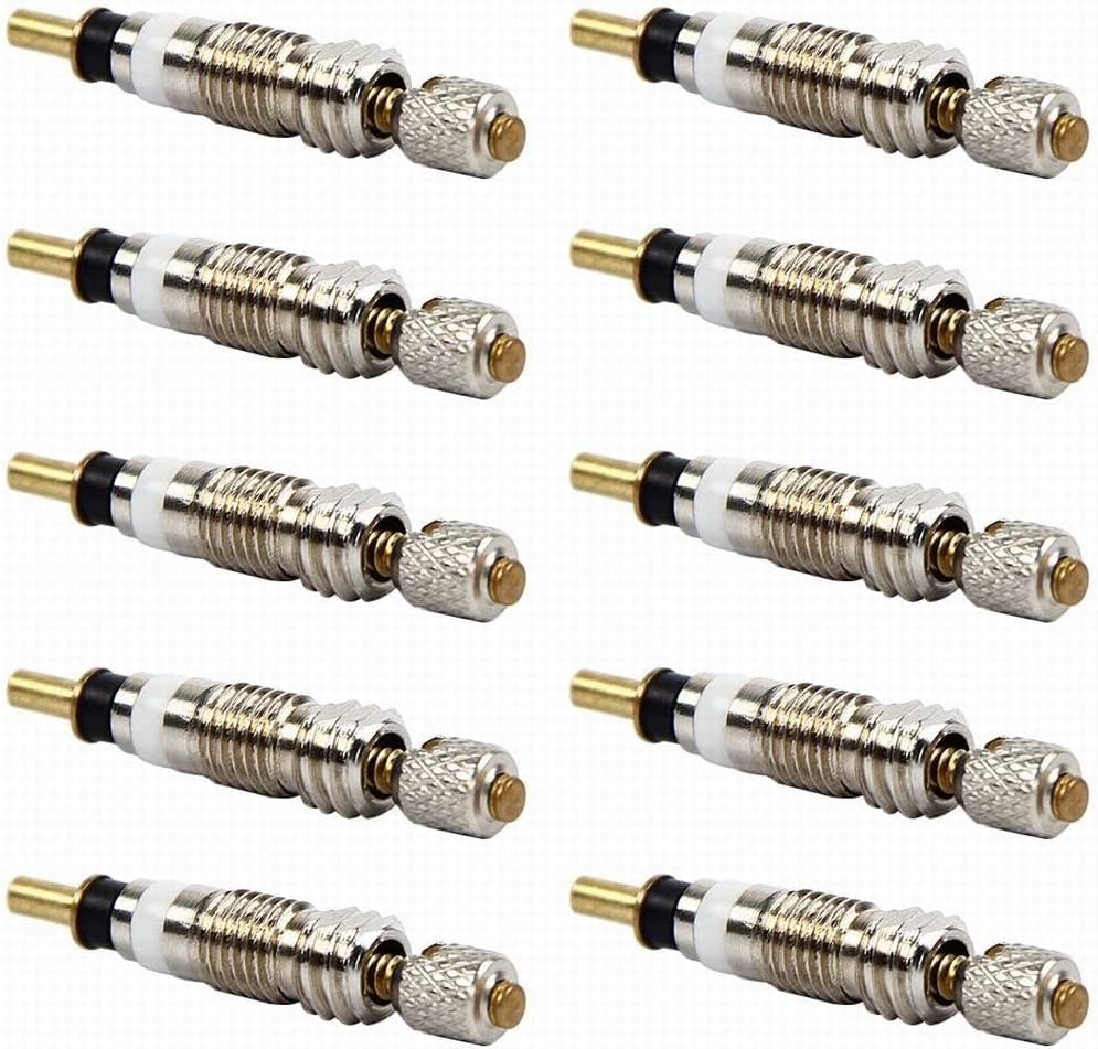 Pack of 10/20 Universal Removable Tubeless Presta Valve Cores Silver