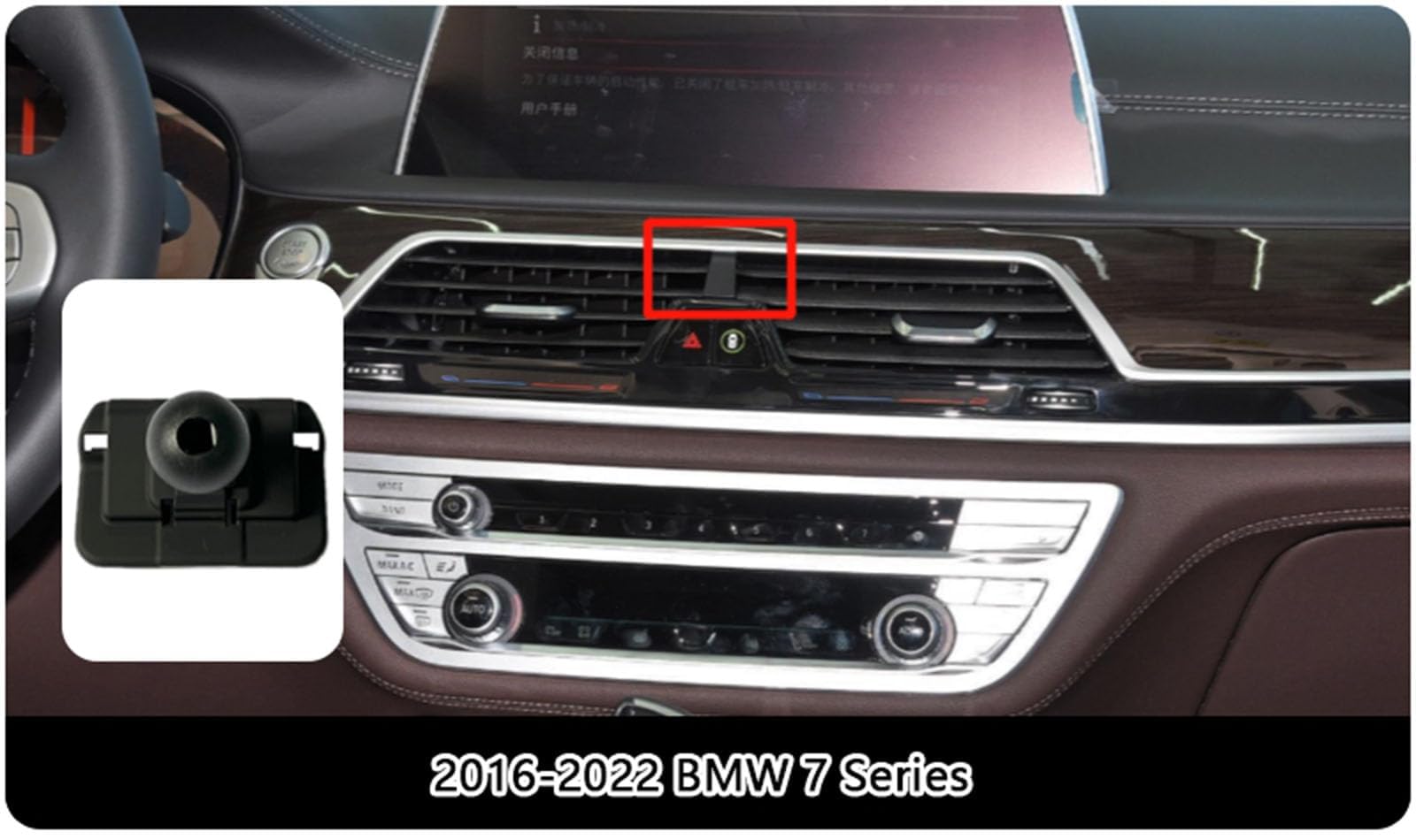 Soporte Teléfono de Coche para BMW 7 Series 2016-2022, Ajustable Auto Teléfono Móvil Soporte, Rotación de 360°, Teléfono Inteligente Soport, Auto Accesorios,A Black