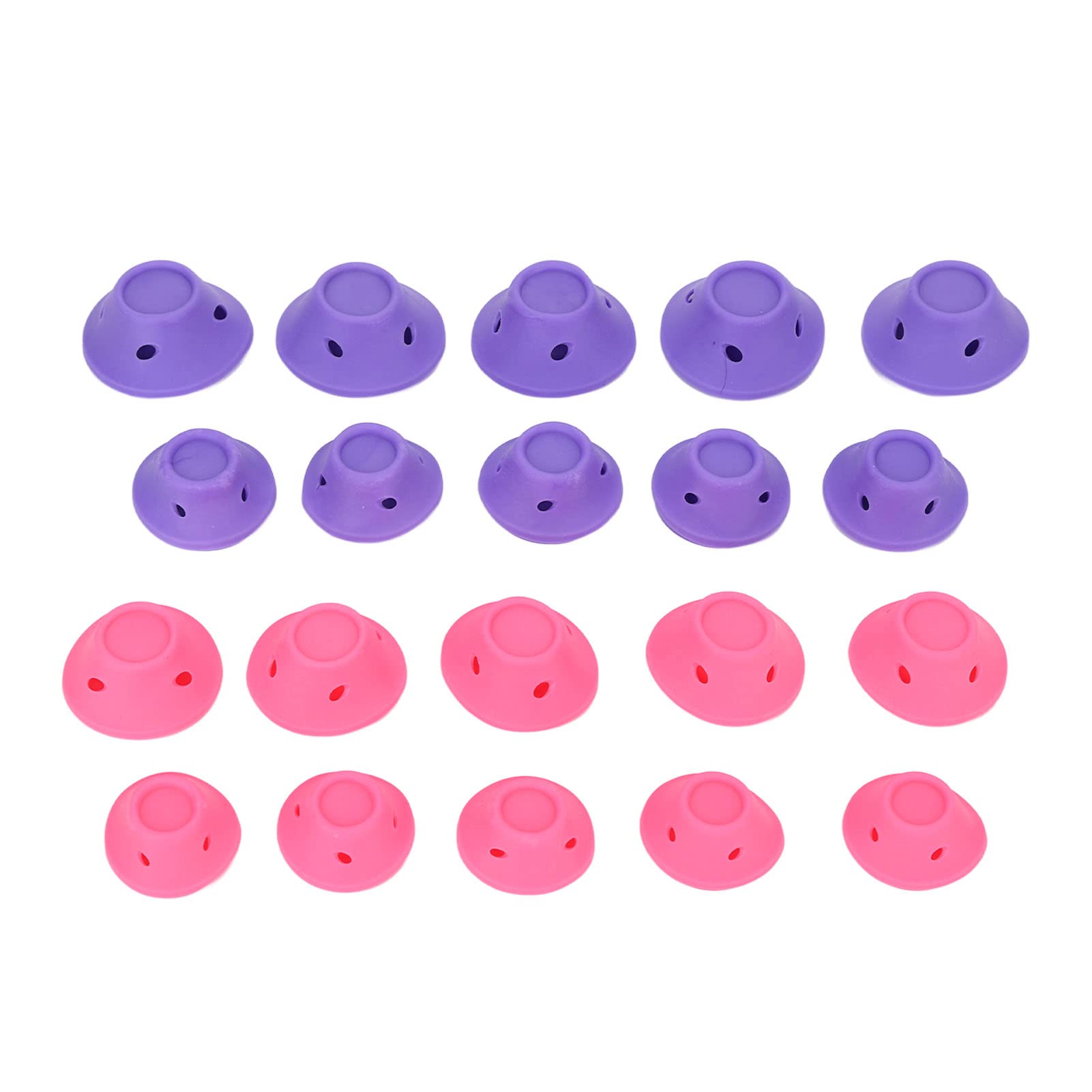 Silicone Hair Roll, 20 Pieces Portable Home Hair Curler, Silicone Hair Styling Tool for Women Girls Purple and Pink - Image 2