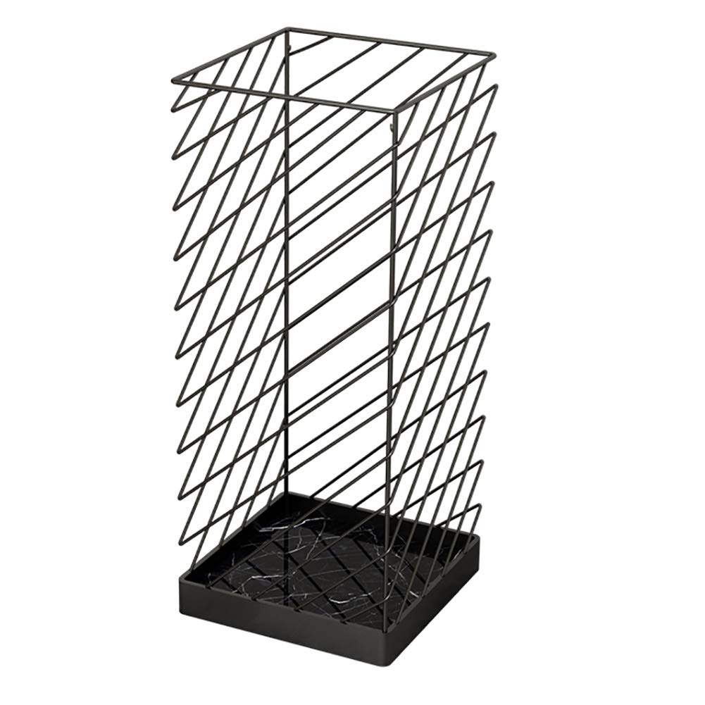 Gonmdopy Black Umbrella Stand, Household Umbrella Stand, Metal Umbrella Stand Rack, Round/Square Standing Umbrella/Black/Square