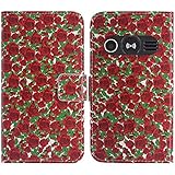TienJueShi Rose Fleur Support à Rabat Coque Étui TPU Silicone Couverture Protecteur Housse pour Doro 1360 Case Portefeuille Cover Cas Cuir