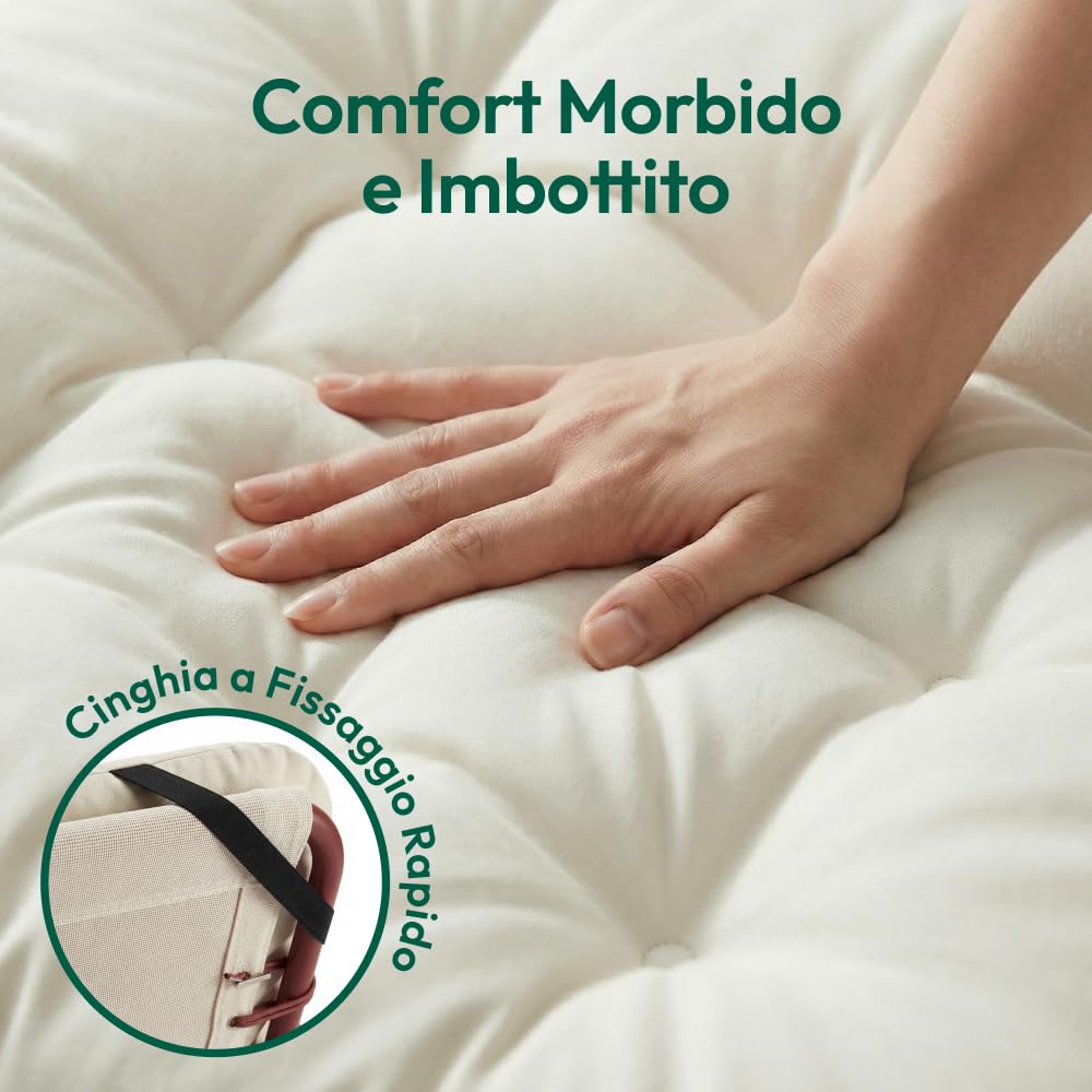 CASABEL Poltrona Relax Gravità Zero Pieghevole con Cuscino, 2 Poltrone Reclinabili Regolabili per Giardino, Balcone o Campeggio con Struttura Acciaio e Tessuto Textilene resistente, Terracotta