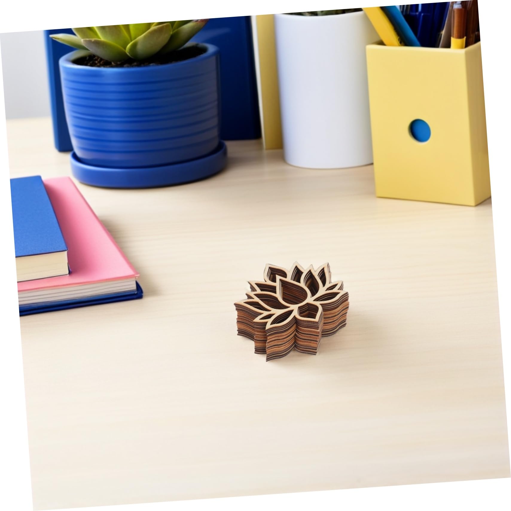 Aros de Madera Loto para Manualidades, 90 Piezas, Marco