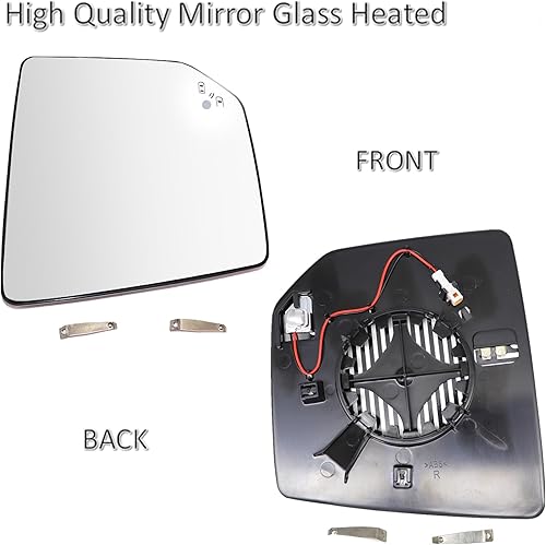 Miniatura 2 de AOUTTUOA Espejo de vidrio calentado punto ciego derecho del lado del pasajero para Ford F150 2015 2016 2017 2018 2019 2020 con calefacción y punto