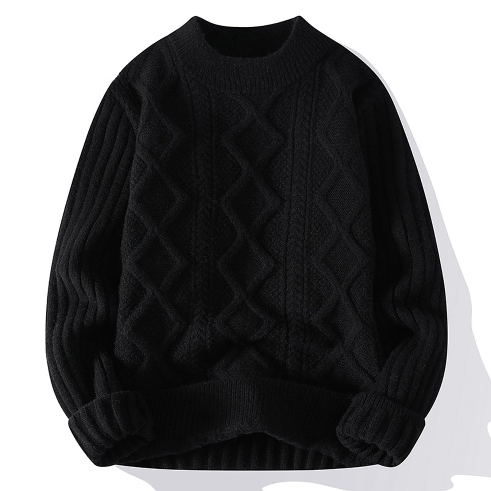 Maglioni E Cardigan da Uomo - Maglie Uomo Invernali Maglione Maglione Girocollo Semplice Tinta Unita Casual Moda Uomo