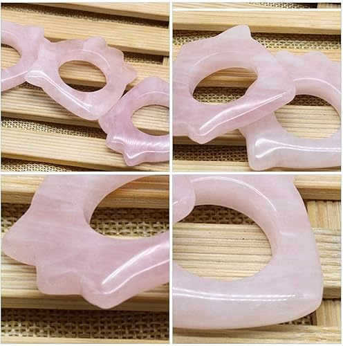 Miniatura 5 de minkissy Junta de raspado facial con forma de anillo, tabla de masaje de jade natural chino Gua Sha, tabla de raspado, herramienta facial de gua