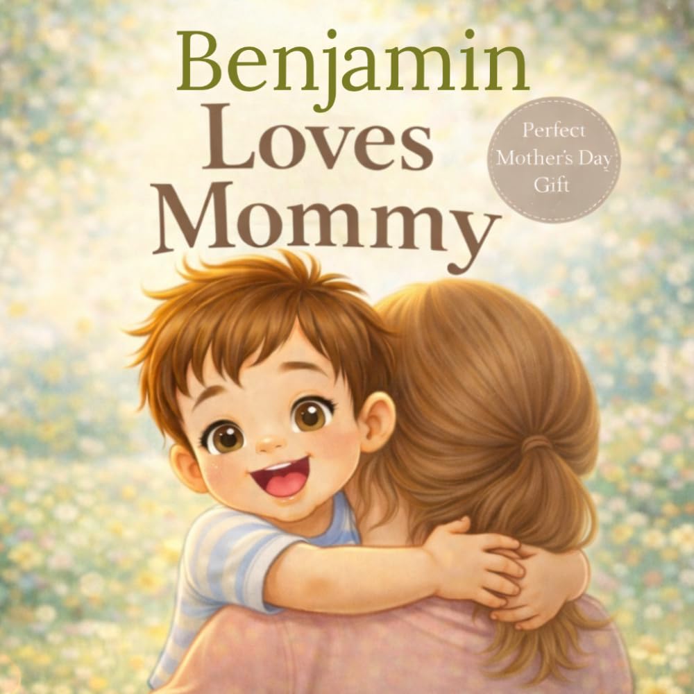 Benjamin Loves His Mommy: A Heartwarming Mother’s Day Story About Love, Hugs, and Special Moments Together (Three Hearts Personalized Baby Name Books (Benjamin))
