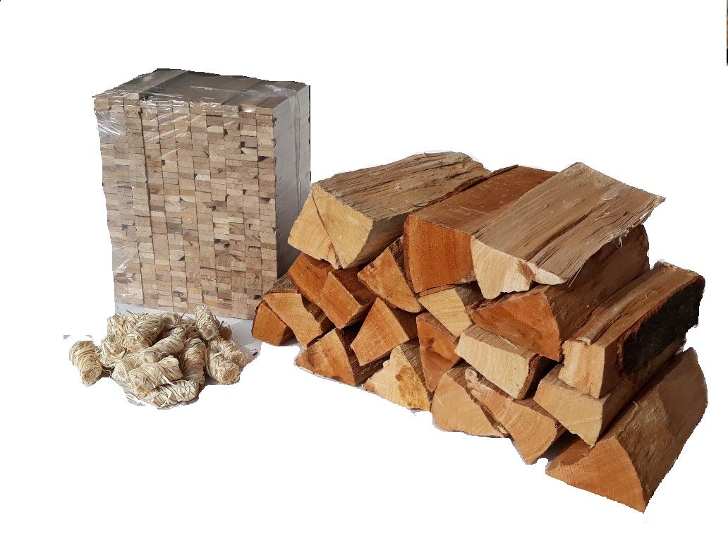 110 kg Legna da ardere camino in legno faggio ofenfertig kammergetrocknet in 25 cm lunghezza + 8 kg anfeuer legno + 30 pezzi Accendifuoco Ecologico, della soluzione tutto-compreso pacchetto