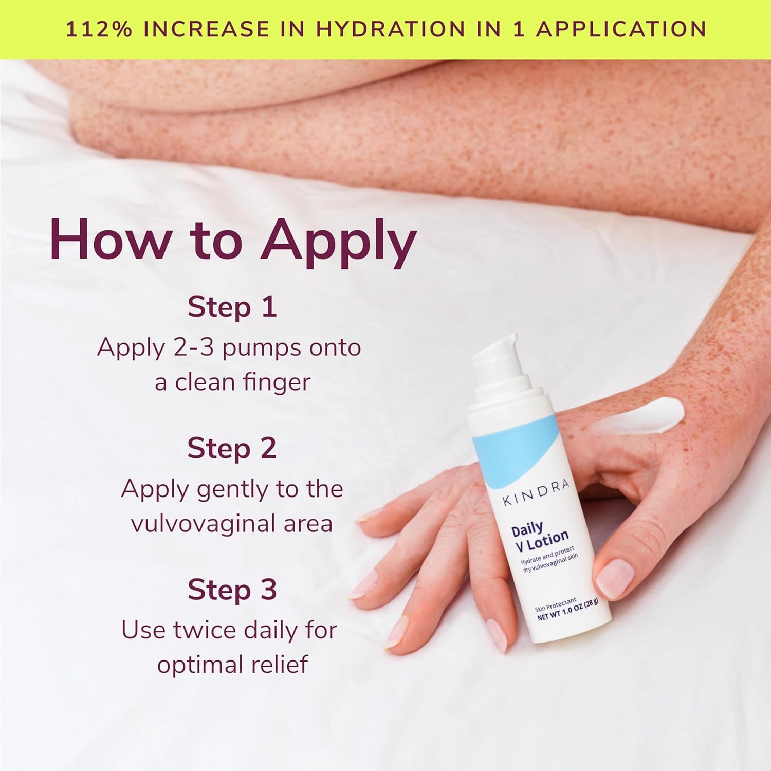 Kindra Daily V Moisturizer Lotion - FSA HSA Eligible Vaginal Cream For Vaginal Dryness And Discomfort - Hormone Free, Gyn Tested, pH-balanced, Doctor Recommended - 60 Applications