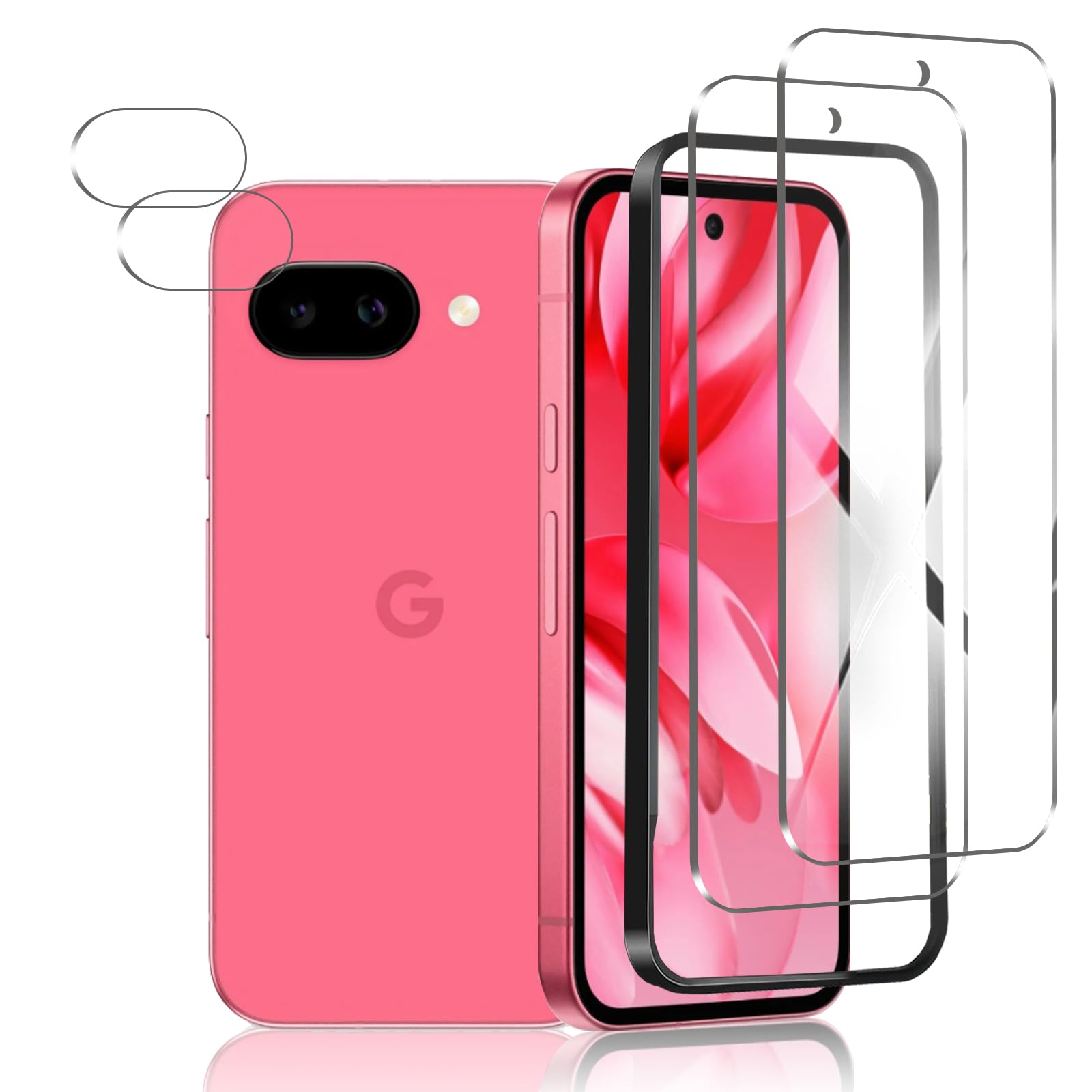 【2+2枚セット】Google Pixel 9A フィルム ガラスフィルム 2枚+ Google Pixel 9A カメラフィルム2枚 硬度9H グーグルピクセル9A フィルム 飛散防止 高感度タッチ 貼り付け簡単 Pixel 9A 用の ガラスフィルム 撥水撥油