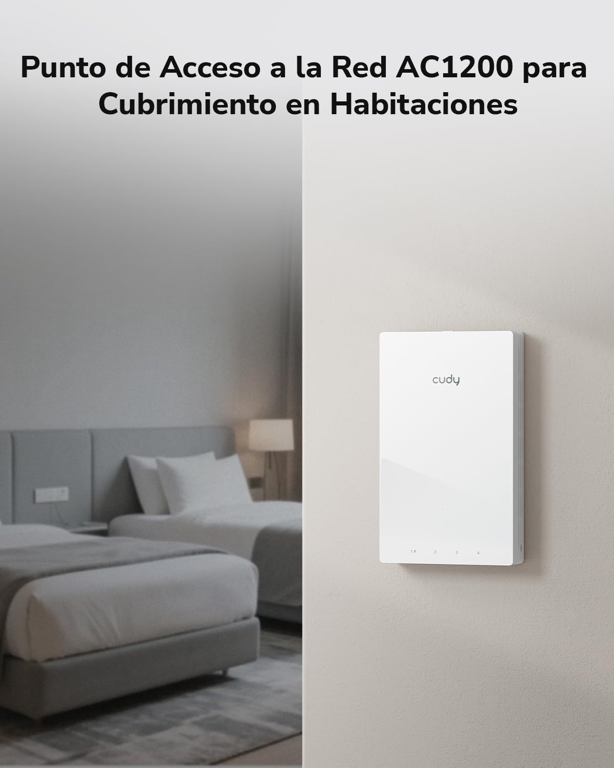 Cudy AP1300 Punto de Acceso Inalámbrico Empotrable WiFi 5 AC1200, Gigabit Inalámbrico, Compatible con Controlador AC, MU-MIMO, Alimentación PoE, Configuración Mediante App Cudy o Web