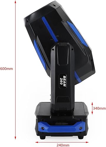 Miniatura 4 de Topteng Cabezal móvil de luz de 260 W, efecto arcoíris, luces de DJ, cabeza móvil, 260 W, 10R, luz de haz de cabeza móvil Sharpy 3 en 1, iluminación