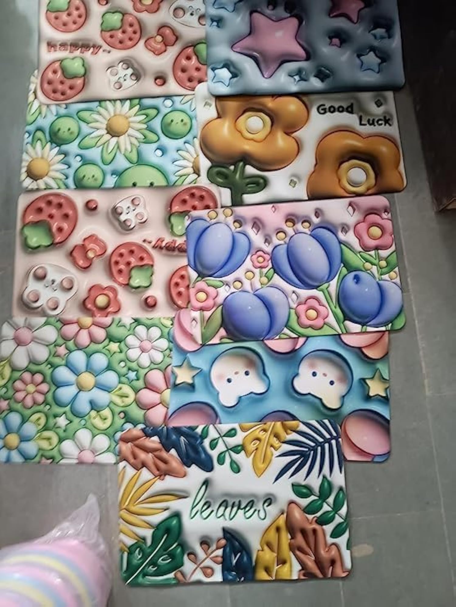 Blossom 3D Floral Bathroom Carpet, Visual Absorbent Floor Mat