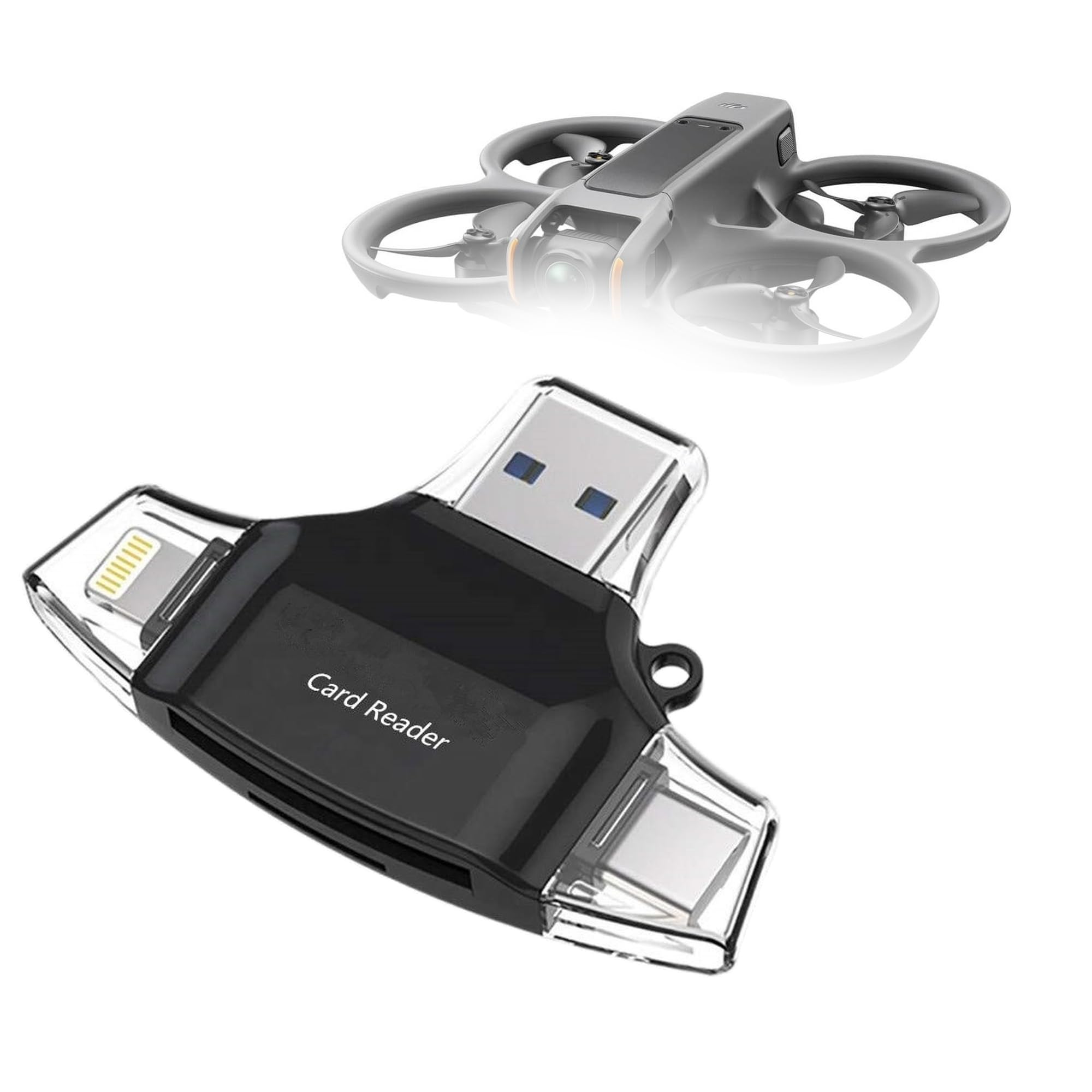 BoxWave Smart Gadget Compatible with DJI Avata 2 - AllReader SD Card Reader, microSD Card Reader SD Compact USB - Jet Black-image-12