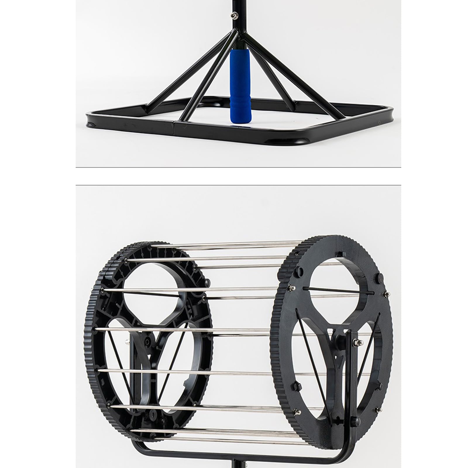 Raccoglitore per palline da tennis 2 in 1, portatile, con capacità di 80 palline, design ergonomico, struttura in acciaio inox per scuole, allenatori, club