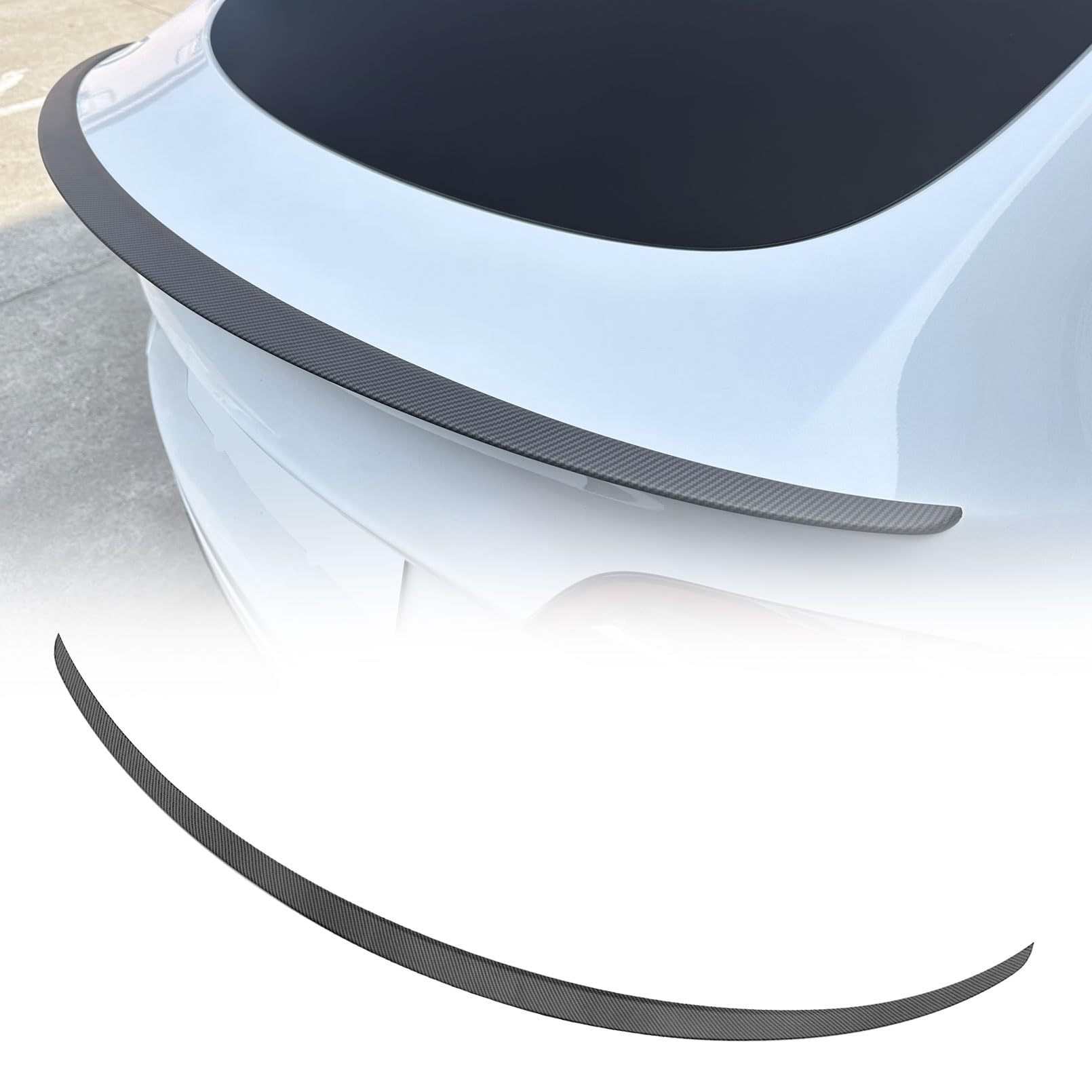 Photo 1 of Fit Tesla Model Y Spoiler Rear Wing 2020-2023 2024 Tesla Model Y Rear Trunk Lip, Upgraded Version Sporty Appearance Tesla Model Y Accessories Trunk Spoiler, Matte Carbon Fiber