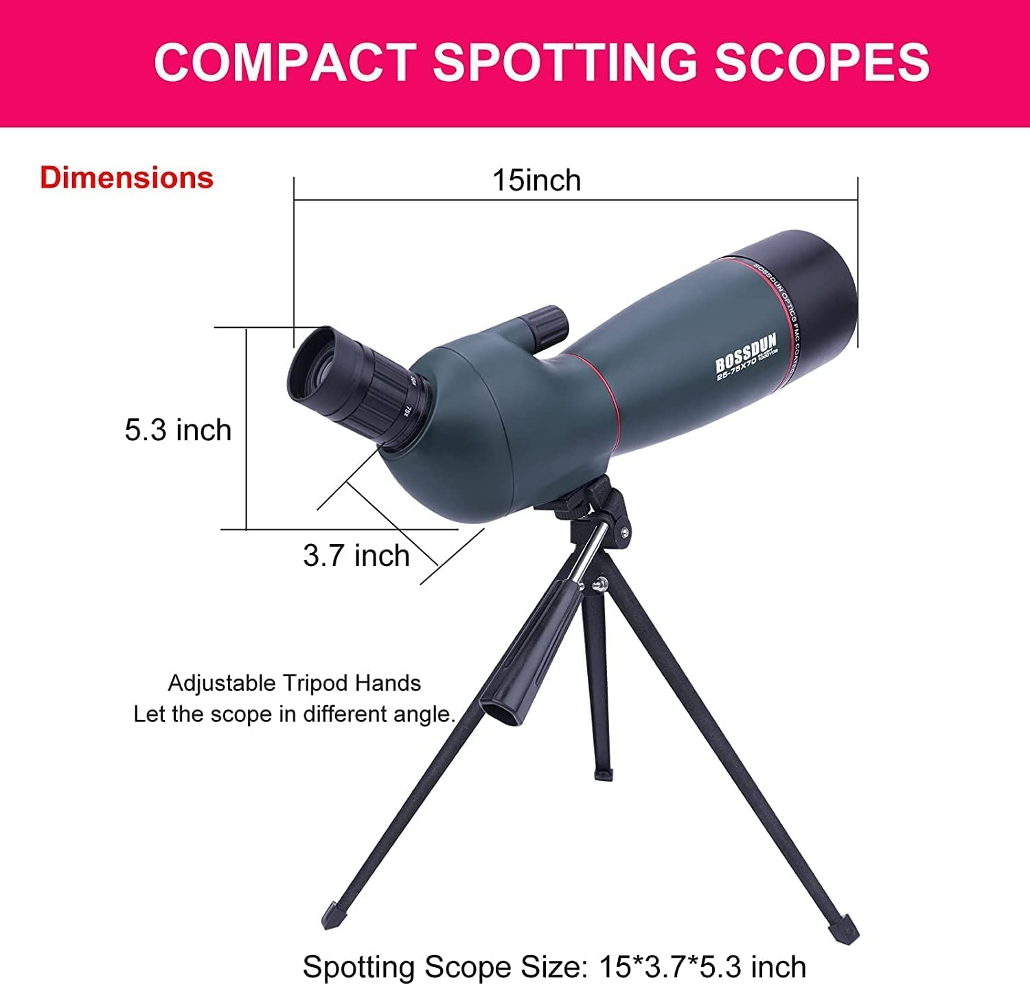 Cannocchiale SVBONY SV28 25-75x70 Mm Con Treppiede E Adattatore Telefono - Per Birdwatching, Osservazione