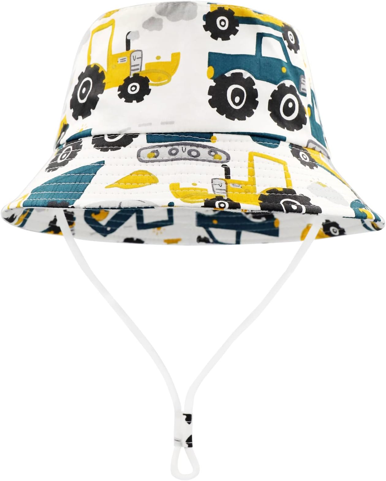 Baby Sun Hat, Toddler Bucket Hat, Kids Summer Fisherman Hats for Infants Boys Girls, Wide Brim Beach Cap Dinosaur Fisher Hat with Chin Strap