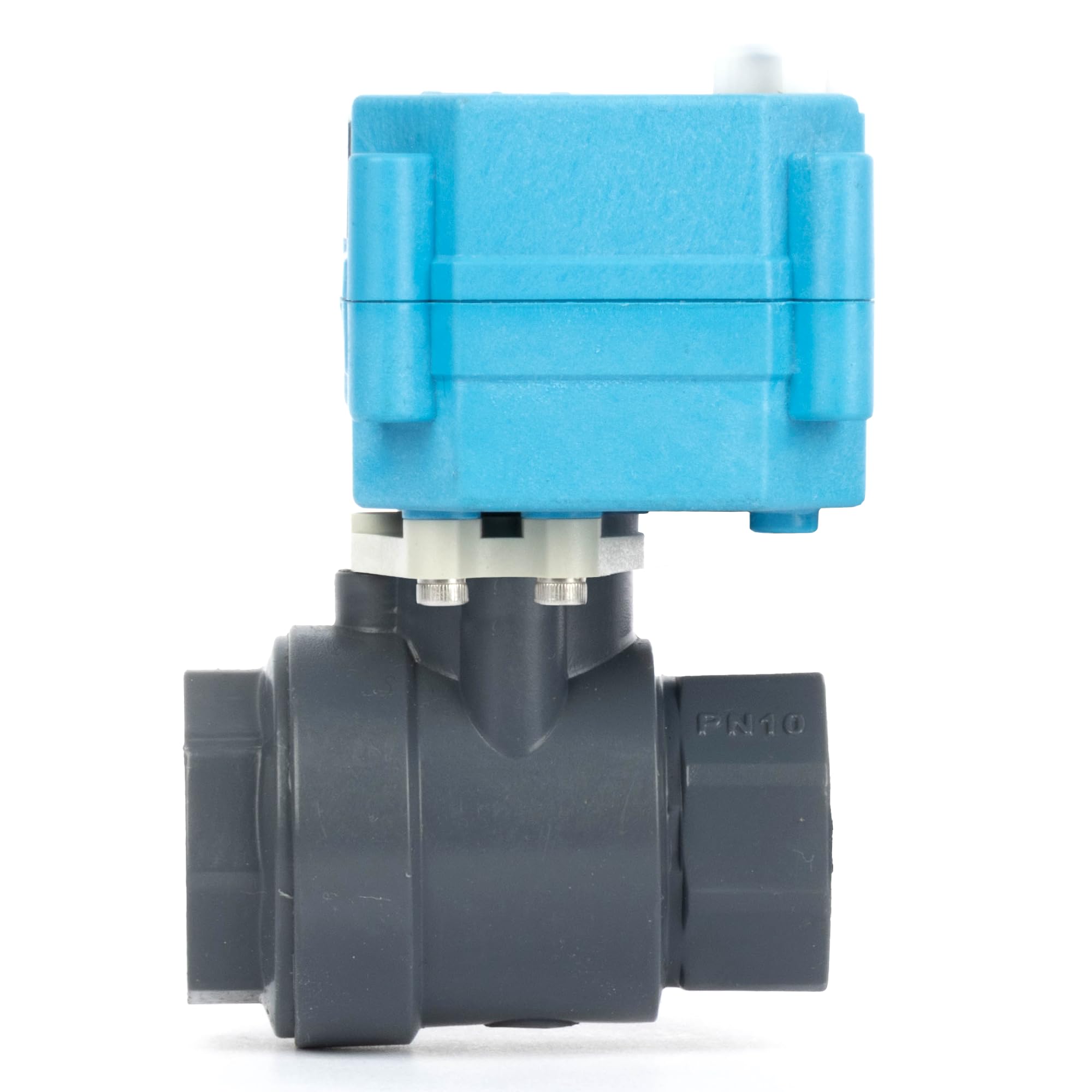 U.S. Solid Válvula de bola de motor de PVC de 3/4" CA 110-230 V con enchufe de la UE - Válvula de bola de plástico eléctrica, IP67 impermeable, retorno automático, cerrado sin corriente, sobrecontrol