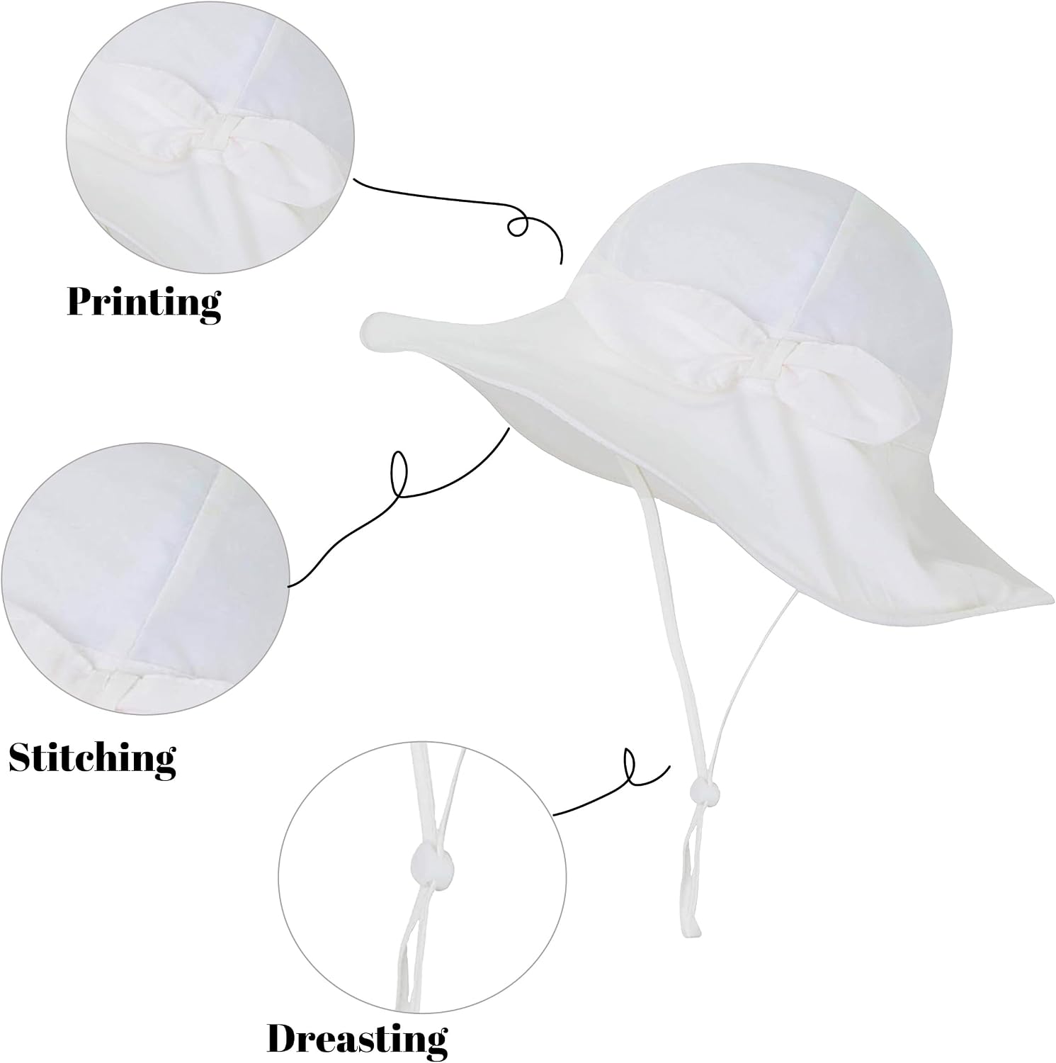 Baby Girl Sun Hat Toddler Summer Bucket Hats UPF 50+ Hat for Infant Girl Beach Hat with Wide Brim 0-6T