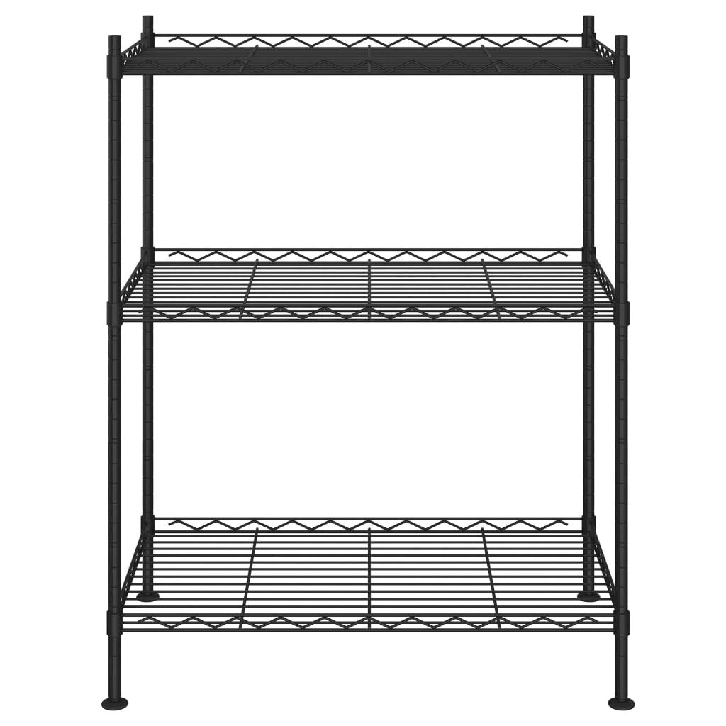 Générique Étagère de Rangement 3 Niveaux 60x35x76 cm Noir 150 kg,Entreprise & Industrie,Stockage Industriel,Étagères industrielles,Noir,3.95 KG,324620