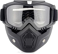 Vista 8 de SPOSUNE Gafas de motocross, máscara de paintball, máscara facial desmontable, gafas de seguridad para motocross para hombres y mujeres