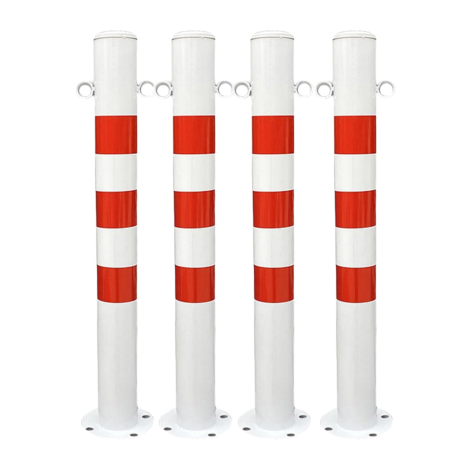 AYCDL Safety Bollard Steel Security Post Barrier Traffic Pole, Rustproof Waterproof Driveway Bollard Post, for Traffic Control/Driveway Barrier/Parking Pole,8pcs, Whi,4pcs
