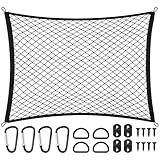 TAUYANG Cargo Net for SUV Rear Trunk Bed Compatible with Honda CRV HRV Accord Civic Odyssey 2000-2025 2026 Accessories Elastic Netting Cover Net Stretchable Mesh Organizer 32' x 24' Stretch to 63'x43'