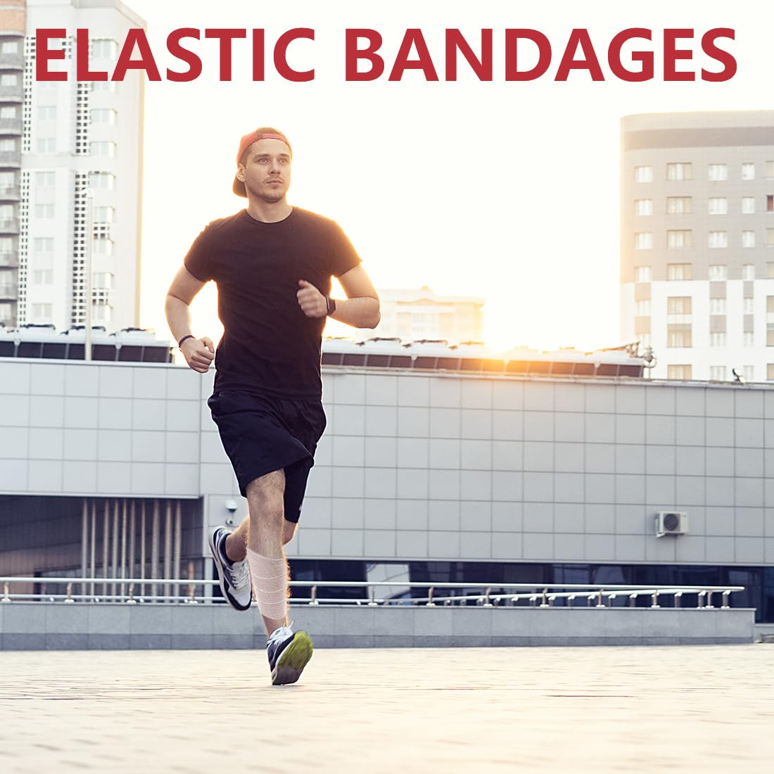 6 Pack 3 Inch Elastic Bandage Wrap with Self-Closure Compression Wrap Bandages for Arms and Elbows, Red Trim — Amazon image 7