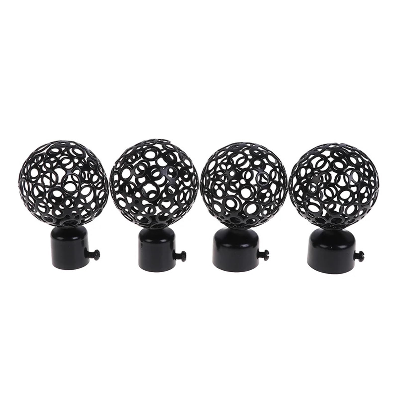 BDFJEDS Curtain Pole Finials 2Pcs Curtain Rod Ends 22mm 28mm Dia Drapery Rods Iron Caps Finials Accessories(22mm Black)