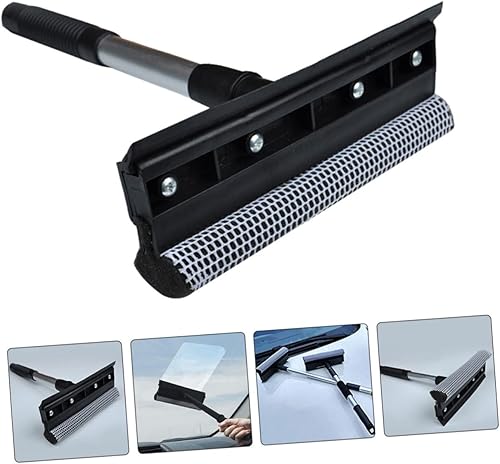 Miniatura 6 de LALAFINA Cepillo de ventana de doble cara, raspador de ducha, escobilla de limpiaparabrisas de espejo para coche, rascador de vidrio,