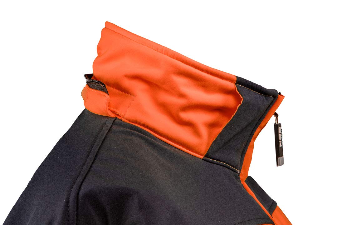 Giacca softshell invernale di sicurezza con strisce catarifrangenti, arancione / giallo fluo, Arancione