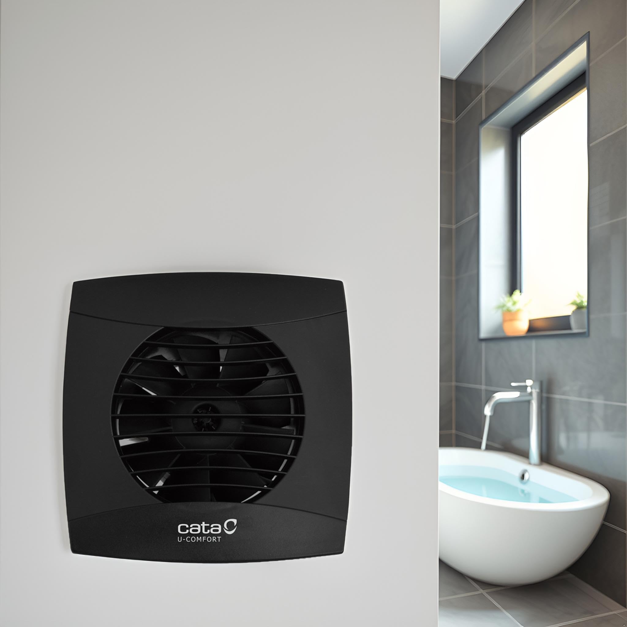 Cata UC-10 Timer Extractor de Baño, Negro