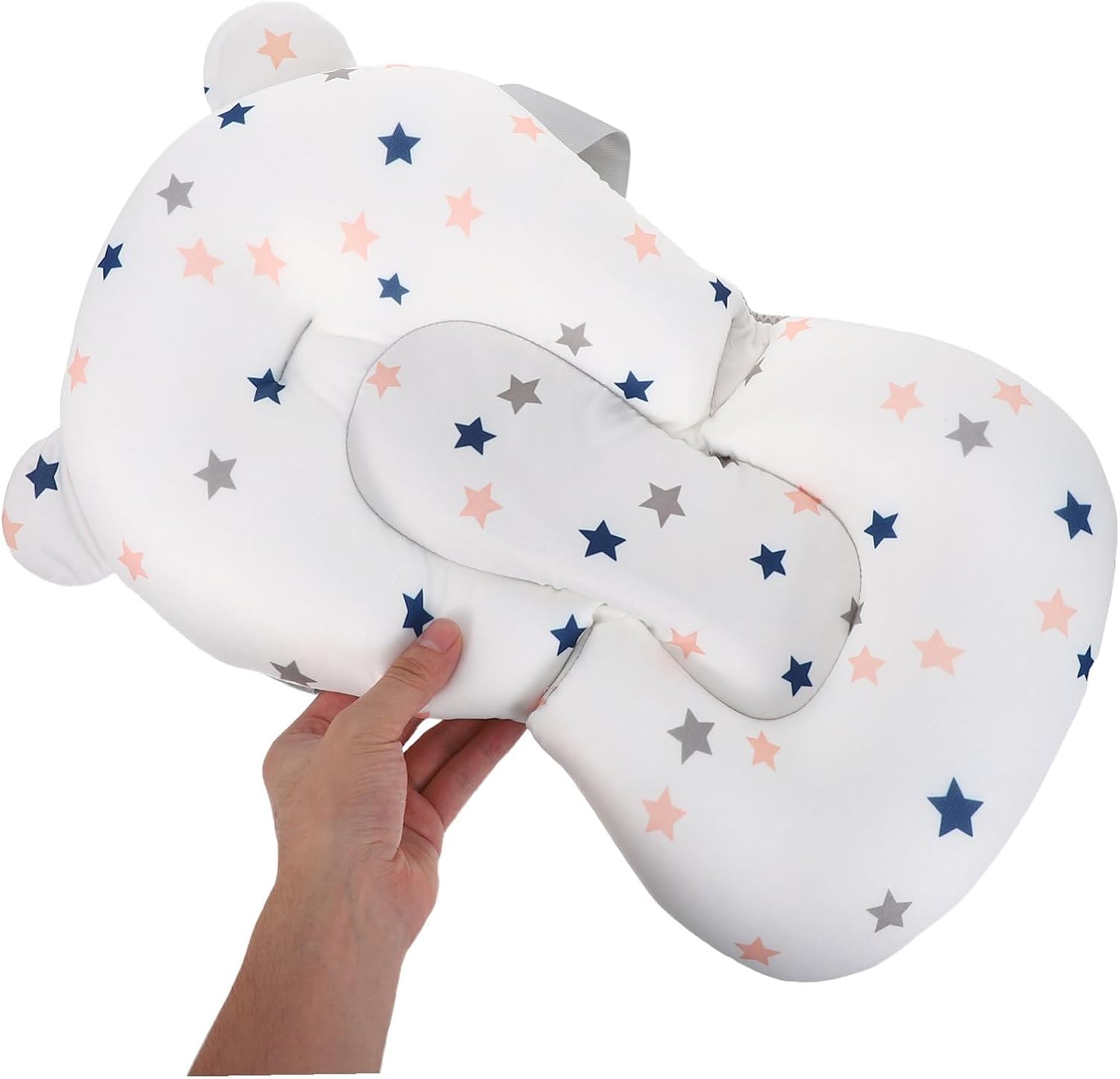 Bath Seat Support Floating Sponge Cushion for Newborns Non Slip Shower Tub Cradle with Head Neck Back Support Quick Drying Soft Pad for Comfortable Bathing