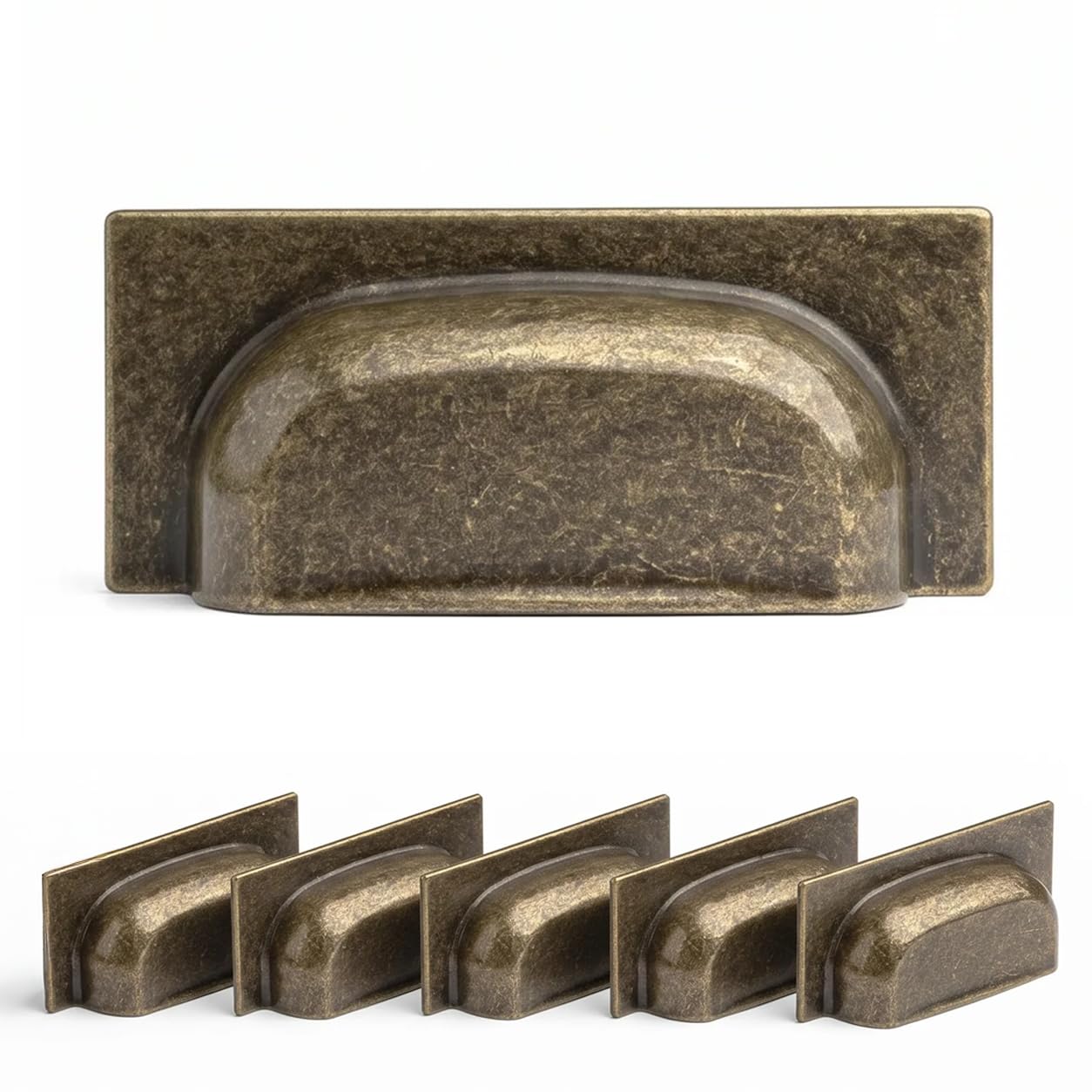 Decoranddecor Tala Square Cup Handles 64mm, Antique Brass, 6 Pack