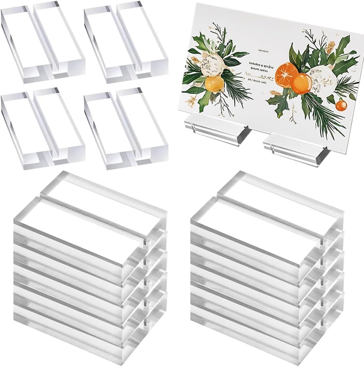 14 Pcs Acrylic Place Card Holders, Card Display Stand, Wedding Signage Table Number Stands, Slot Sign Stands for Photos Office Menu Meeting(1.2 x 0.8 x 0.4in)